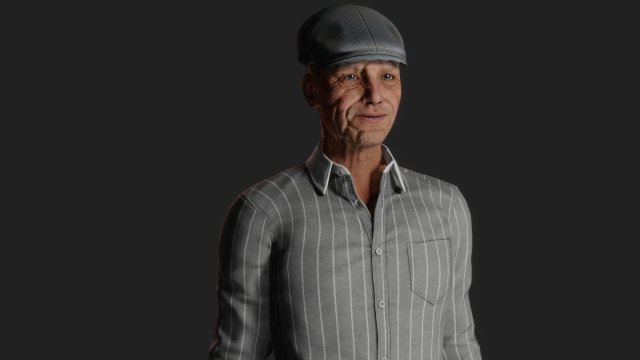 Realistic of a Stylish Elderly Gentleman 3D Model .c4d .max .obj .3ds .fbx .stl .blend 