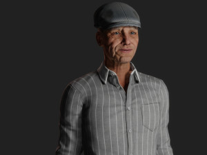 Realistic of a Stylish Elderly Gentleman 3D Model