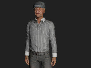 Realistic of a Stylish Elderly Gentleman 3D Model