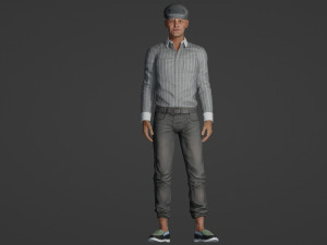 Realistic of a Stylish Elderly Gentleman 3D Model