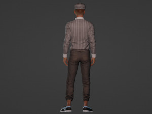 Realistic of a Stylish Elderly Gentleman 3D Model
