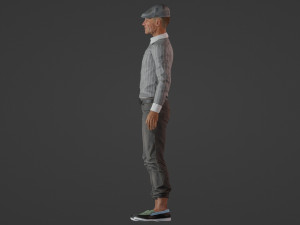 Realistic of a Stylish Elderly Gentleman 3D Model
