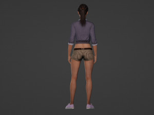 Serene Sophistication Realistic of a Young Woman in Casual Attire Modelo 3D