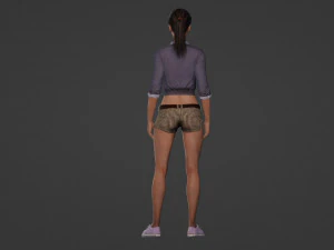 Sofistica&ccedil;&atilde;o serena e realista de uma jovem em traje casual Modelo 3D