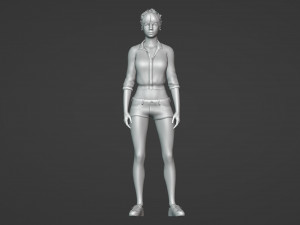 Serene Sophistication Realistic of a Young Woman in Casual Attire Modelo 3D