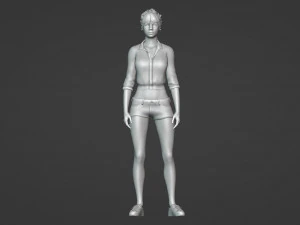 Sofistica&ccedil;&atilde;o serena e realista de uma jovem em traje casual Modelo 3D