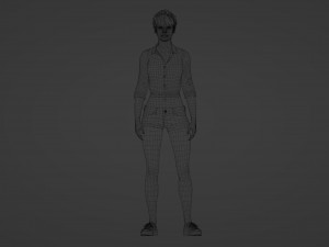 Serene Sophistication Realistic of a Young Woman in Casual Attire Modelo 3D