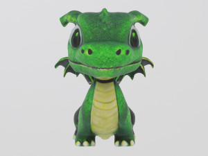 Whimsical Green Dragon - Symbol of 2024 3D Modell