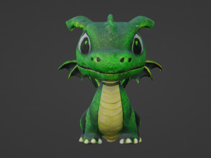 Whimsical Green Dragon - Symbol of 2024 3D Modell