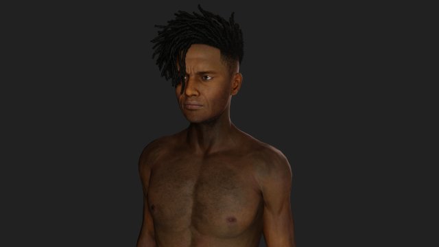 Realistic of a Young Dark-Skinned Athlete 3D Модель .c4d .max .obj .3ds .fbx .stl .blend 