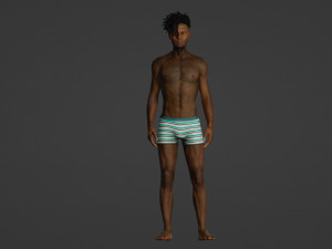 Realistic of a Young Dark-Skinned Athlete 3D Модель