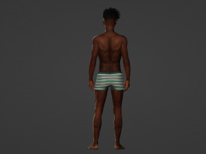 Realistic of a Young Dark-Skinned Athlete 3D Модель