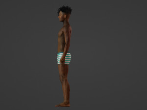Realistic of a Young Dark-Skinned Athlete 3D Модель