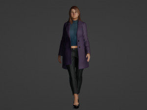 Graceful Stroll Young woman in everyday life 3D मॉडल