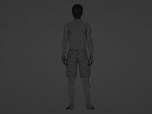 The Melancholic Elegance 35-Year-Old Man in Green Shorts 3D Model