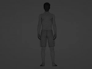 녹색 반바지를 입은 우울한 우아함 35세 남성 3D 모델