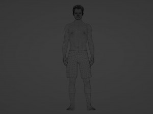 The Melancholic Elegance 35-Year-Old Man in Green Shorts 3D Model