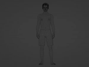 녹색 반바지를 입은 우울한 우아함 35세 남성 3D 모델