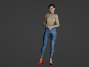 Urban Chic Muse Timeless Beauty in Modern Attire 3Dモデル