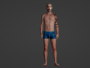 Asian Male Character Tattooed Edition 3D Модель