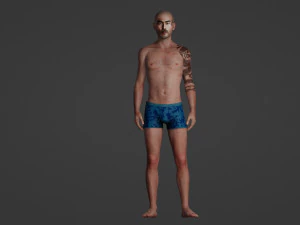 Asian Male Character Tattooed Edition 3D Model