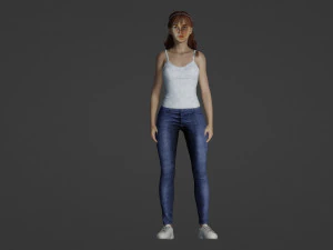 Fille aux taches de rousseur r&eacute;aliste Modèle 3D