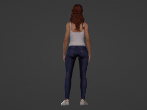Realistic Freckled Girl 3D 模型