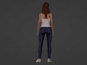 Fille aux taches de rousseur r&eacute;aliste Modèle 3D