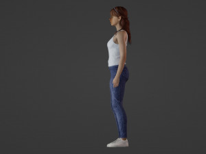 Realistic Freckled Girl 3D 模型