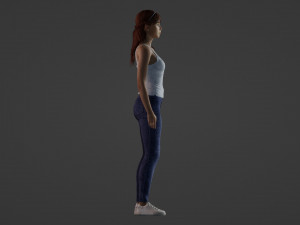 Realistic Freckled Girl 3D 模型