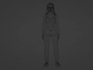 Fille aux taches de rousseur r&eacute;aliste Modèle 3D
