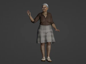 Realistic Sad Granny 3D Model
