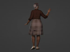 Realistic Sad Granny 3D Model