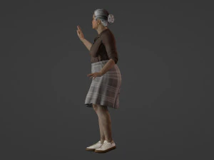 Realistic Sad Granny 3D Model