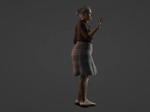 Realistic Sad Granny 3D Model