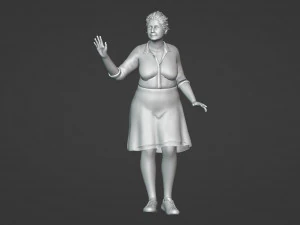 Realistic Sad Granny 3D Model
