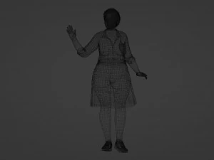 Realistic Sad Granny 3D Model