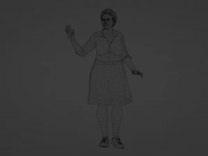 Realistic Sad Granny 3D Model
