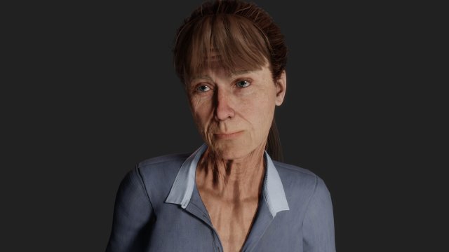 Detailed Elderly Woman in Serene Pose 3D Model .c4d .max .obj .3ds .fbx .stl .blend 