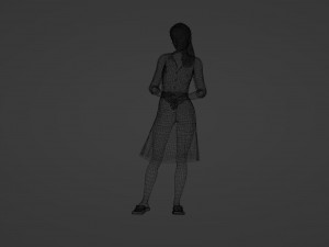 Detailed Elderly Woman in Serene Pose 3D Model