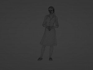 Detailed Elderly Woman in Serene Pose 3D Model
