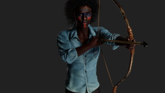 African Archer 3D Model .c4d .max .obj .3ds .fbx .stl .blend 