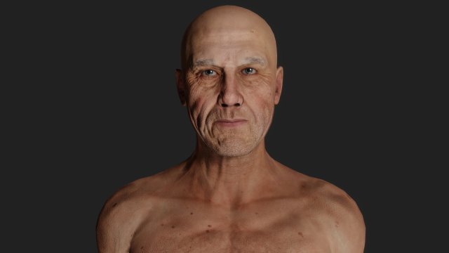 Realistic Elderly Man 3Dモデル .c4d .max .obj .3ds .fbx .stl .blend 