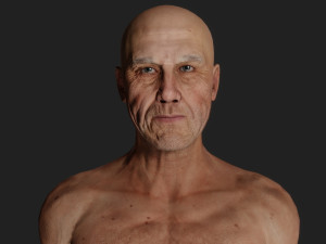 Realistic Elderly Man 3D Model