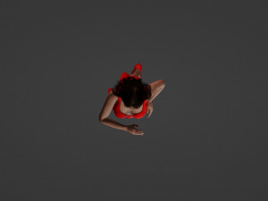 Cute Asian Teacher in Red 3D Модель