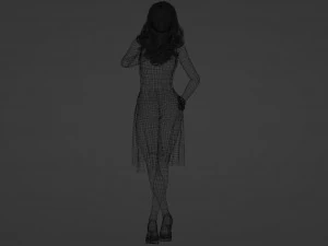 Cute Asian Teacher in Red 3D Model