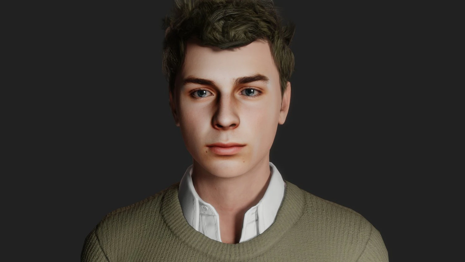 Contemplative University Student 3D Model .c4d .max .obj .3ds .fbx .stl .blend 