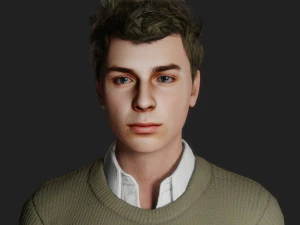 명상적인 대학생 3D 모델