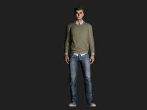 Contemplative University Student 3D Model