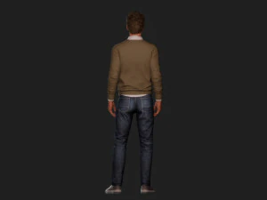 Contemplative University Student 3D Model